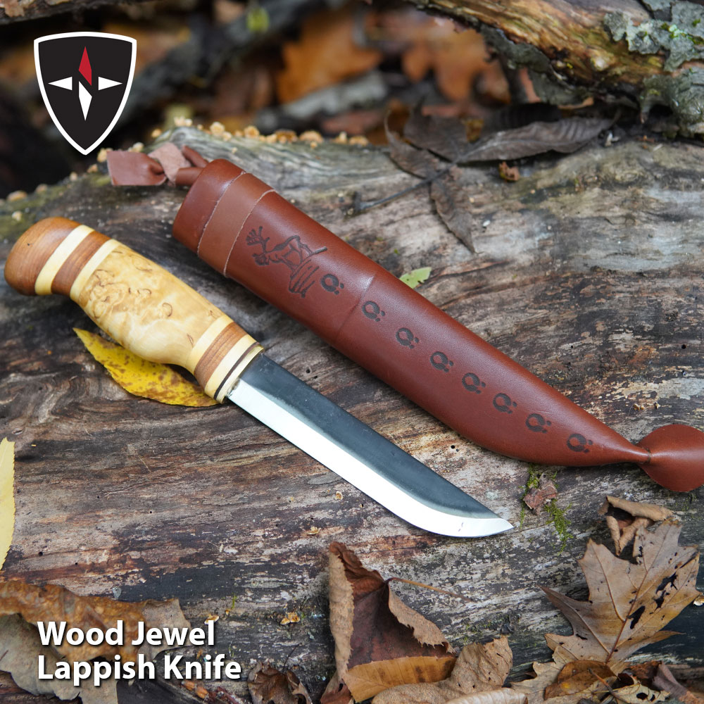 Wood Jewel Knife on Log
